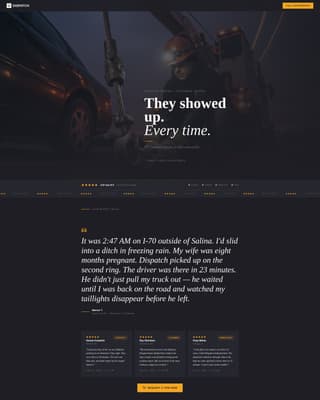 Tow Truck Operator Specialist Booking Website Template