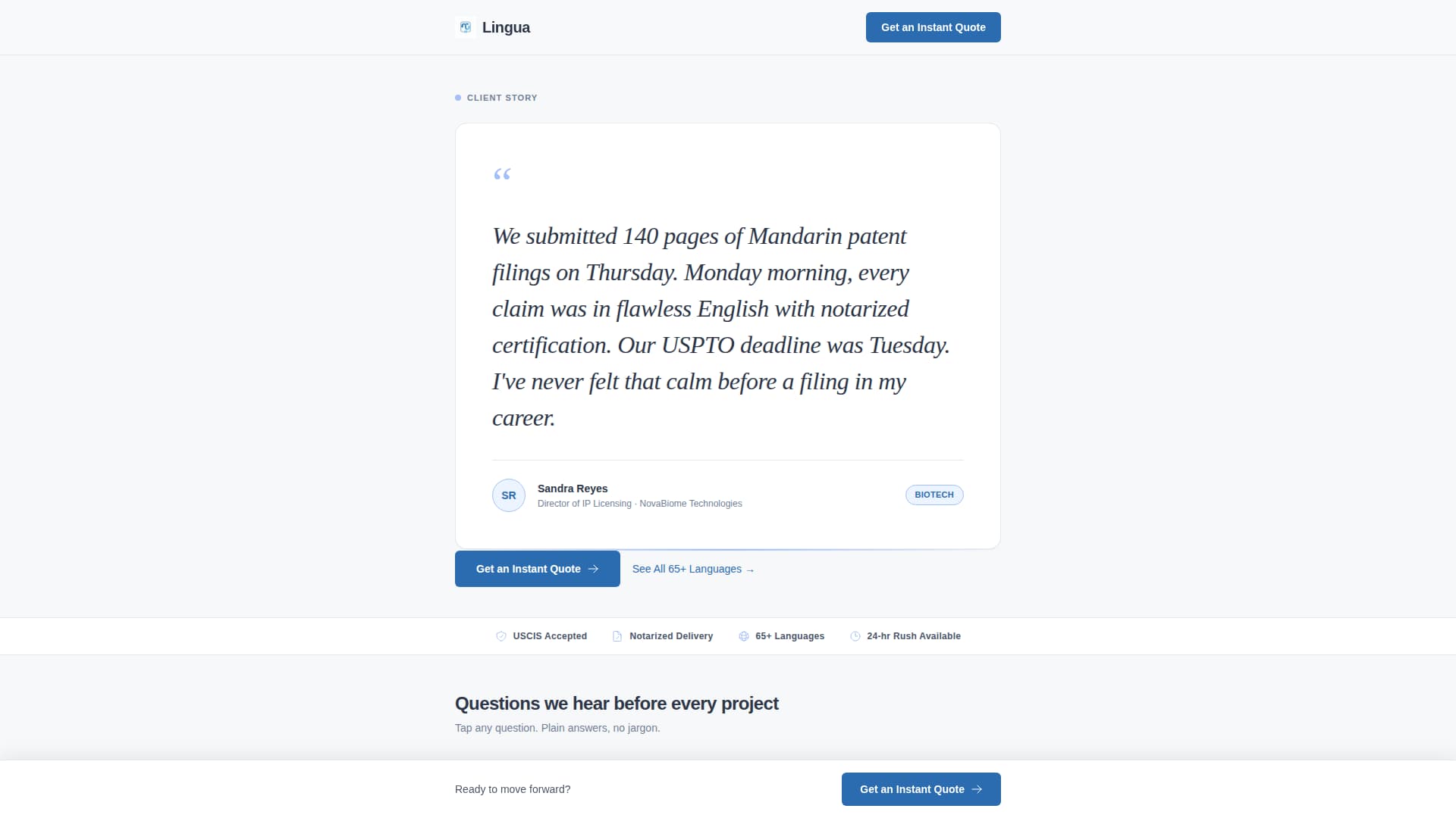 Translation & Localization FAQ Website Template