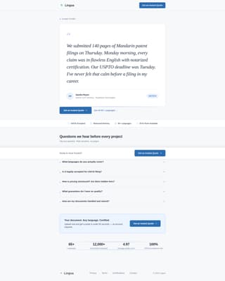 Translation & Localization FAQ Website Template