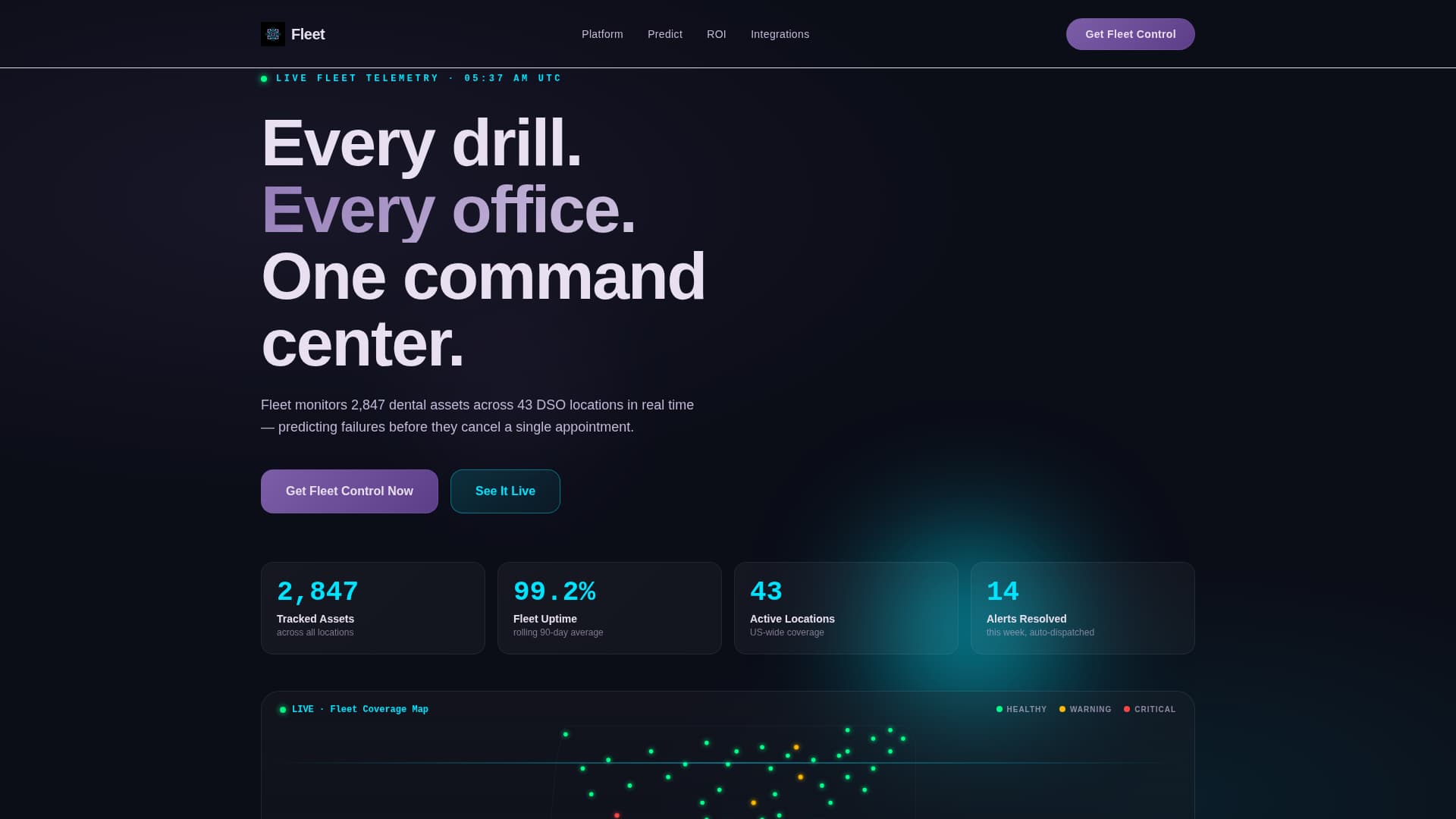 Fleet - Powerful Dental Software Landing Page Template