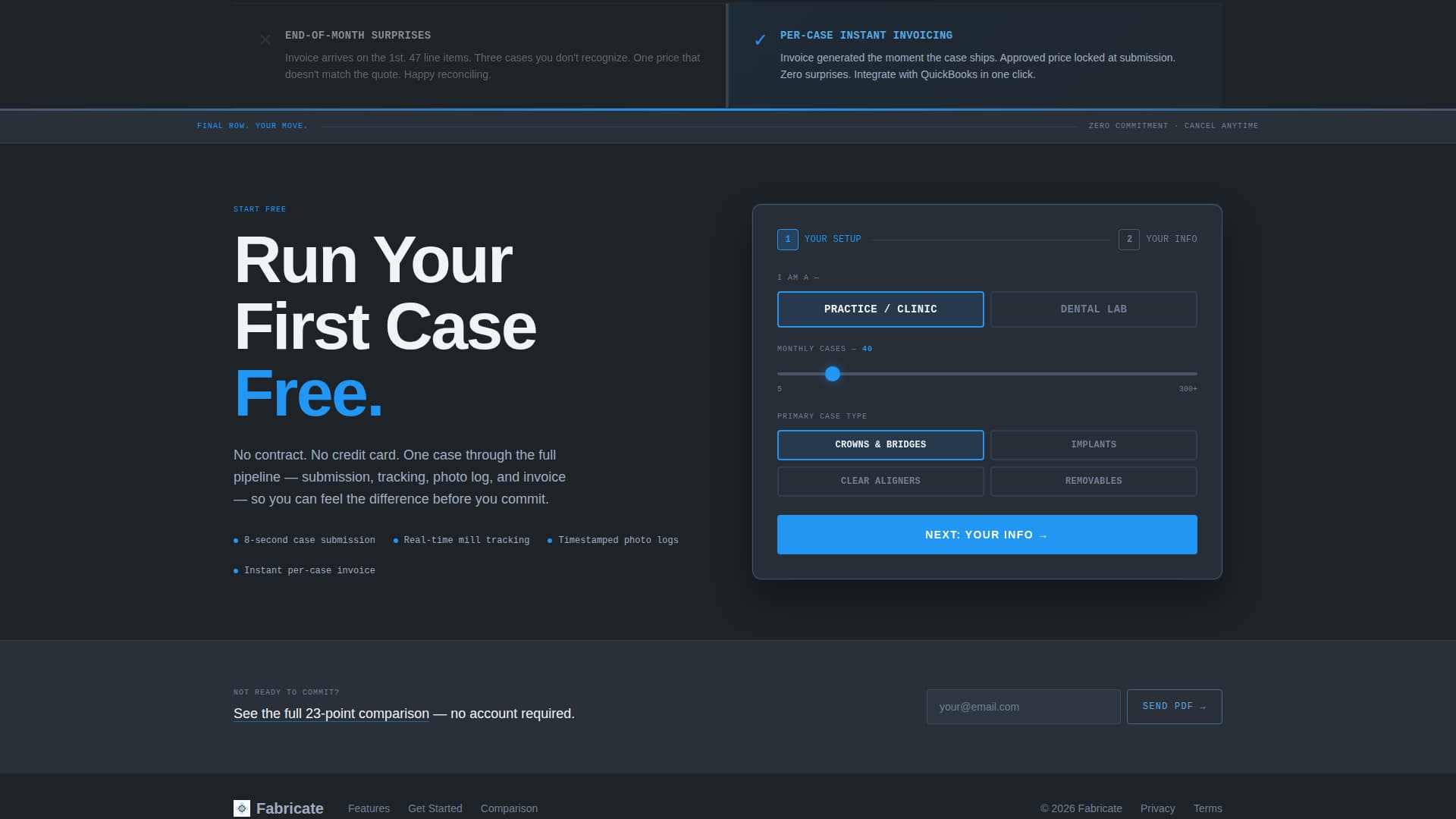 Fabricate - Precision Dental Lab Landing Page Template