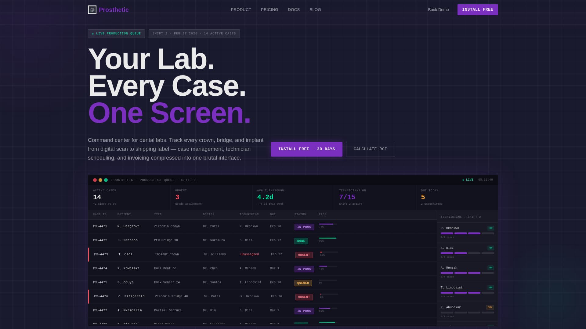 Prosthetic - Powerful Dental Lab Landing Page Template