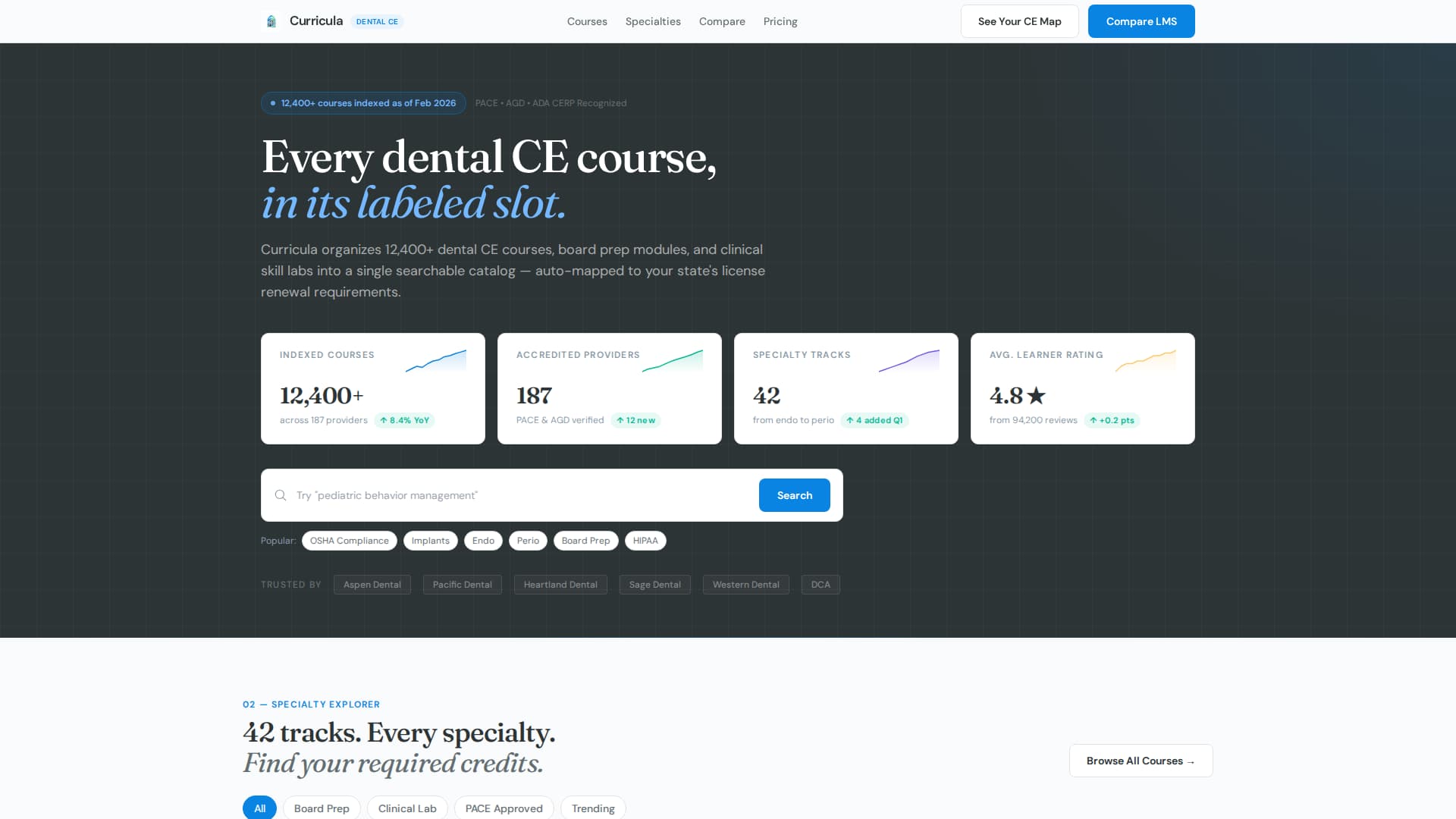 Curricula - Powerful Dental LMS Landing Page Template