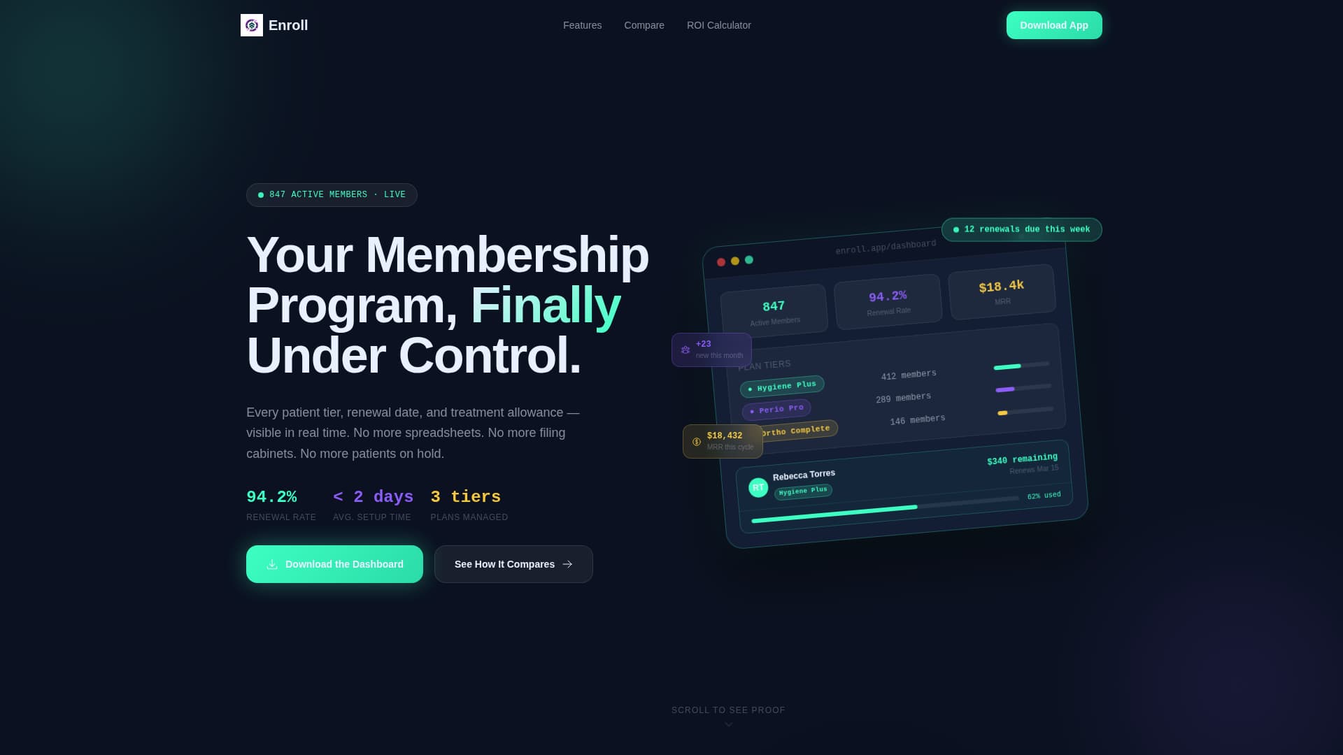 Enroll - Powerful Dental Membership Landing Page Template