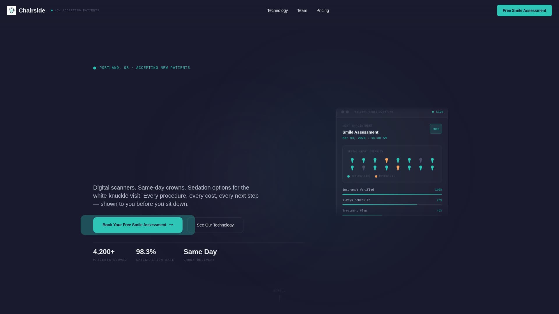 Modern Dental Clinic Dashboard Website Template