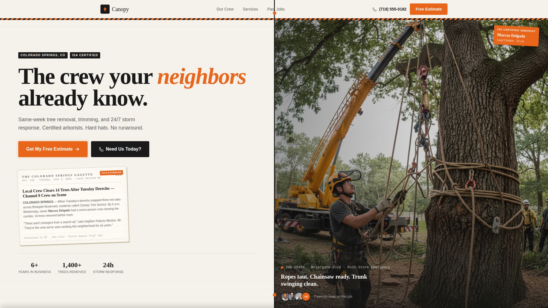 Canopy — Certified Woodland Specialist Landing Page Template