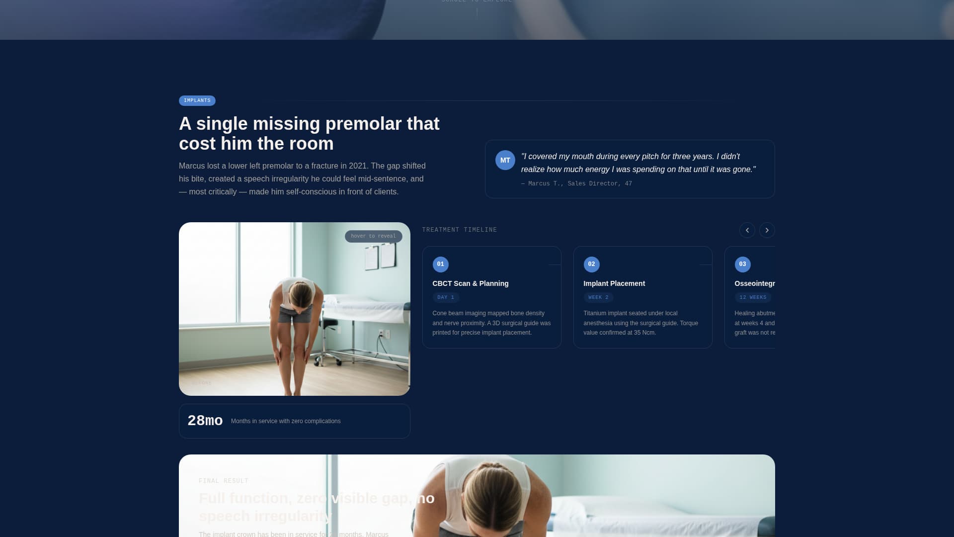 Dental Case Study & Investment Calculator Website Template