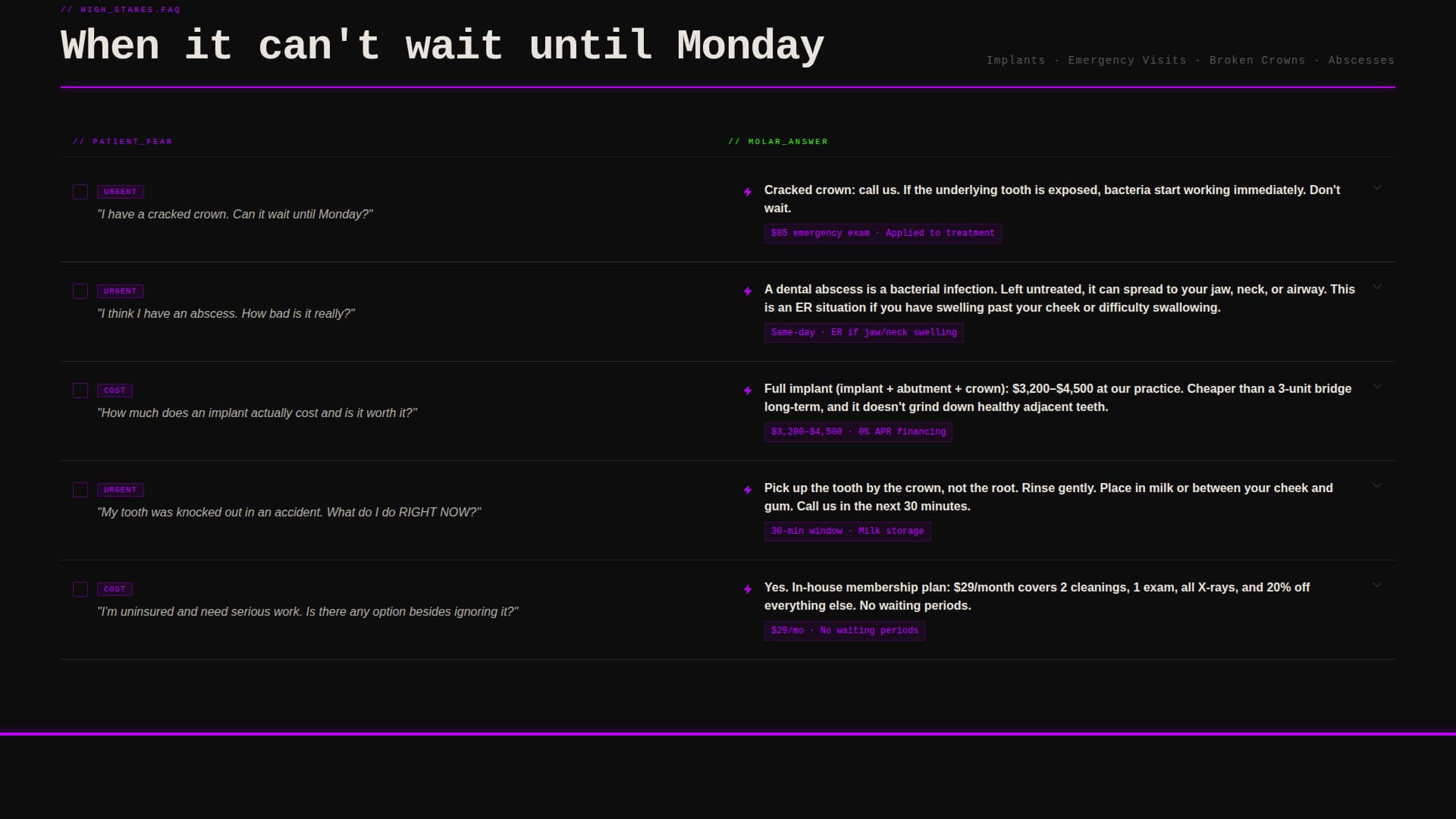 Molar - Brutalist Dental Landing Page Template