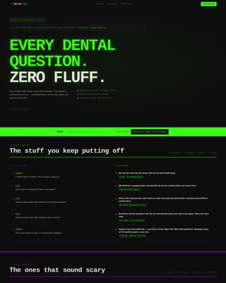 Dental FAQ & Patient Fears Landing Page Website Template