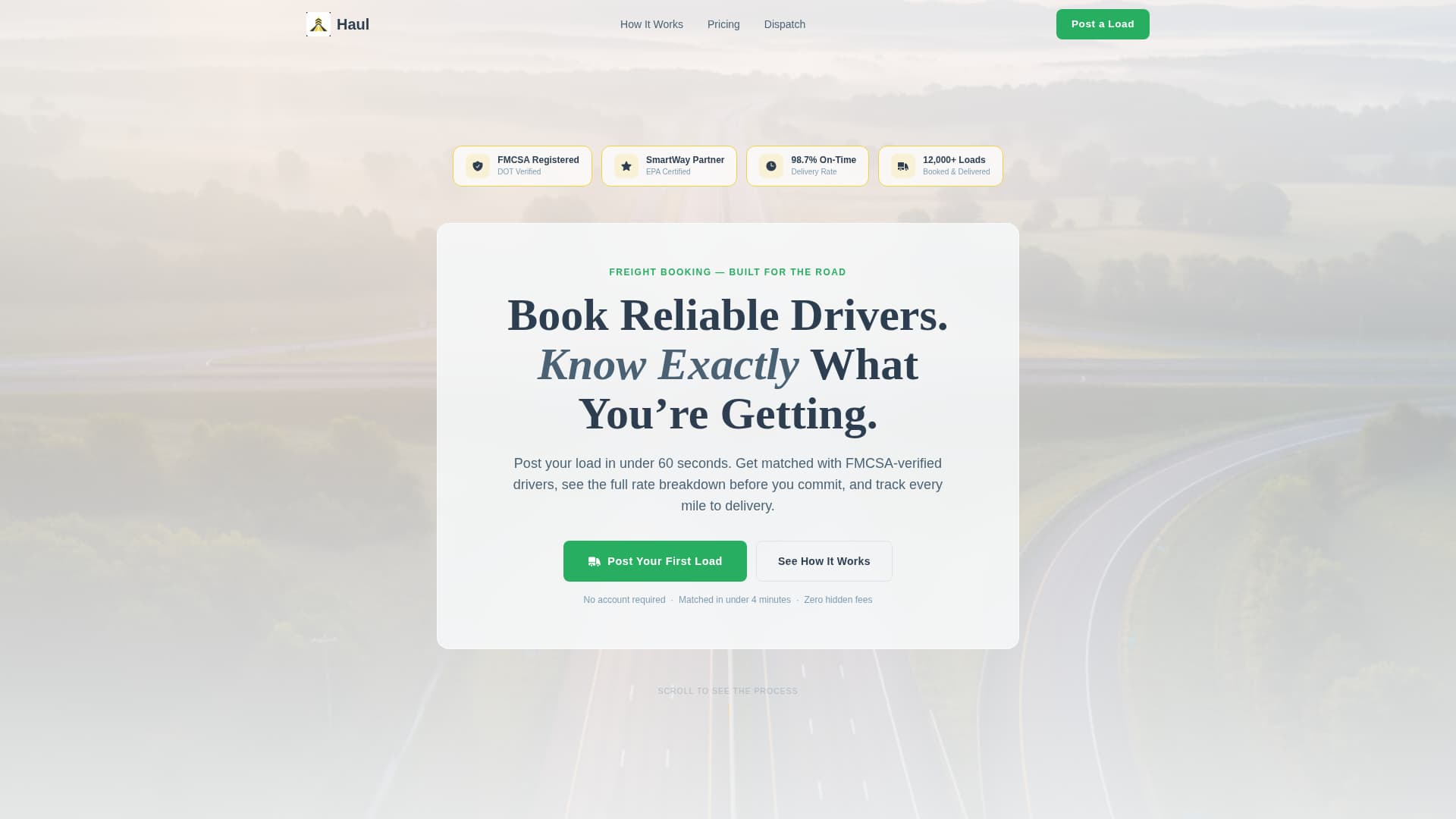 Truck Driver Booking Website Template