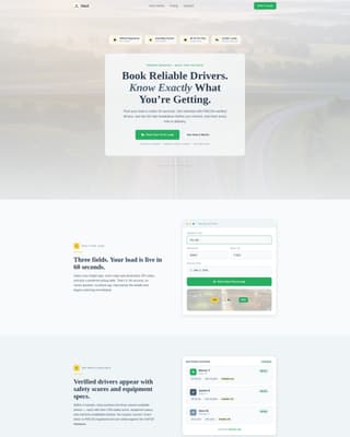Truck Driver Booking Website Template