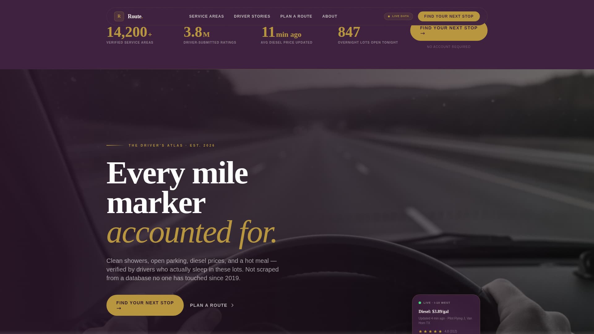 Truck Driver Pricing Website Template