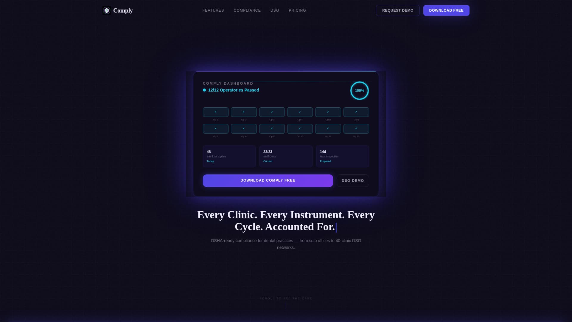 Comply - Powerful Dental Safety Landing Page Template
