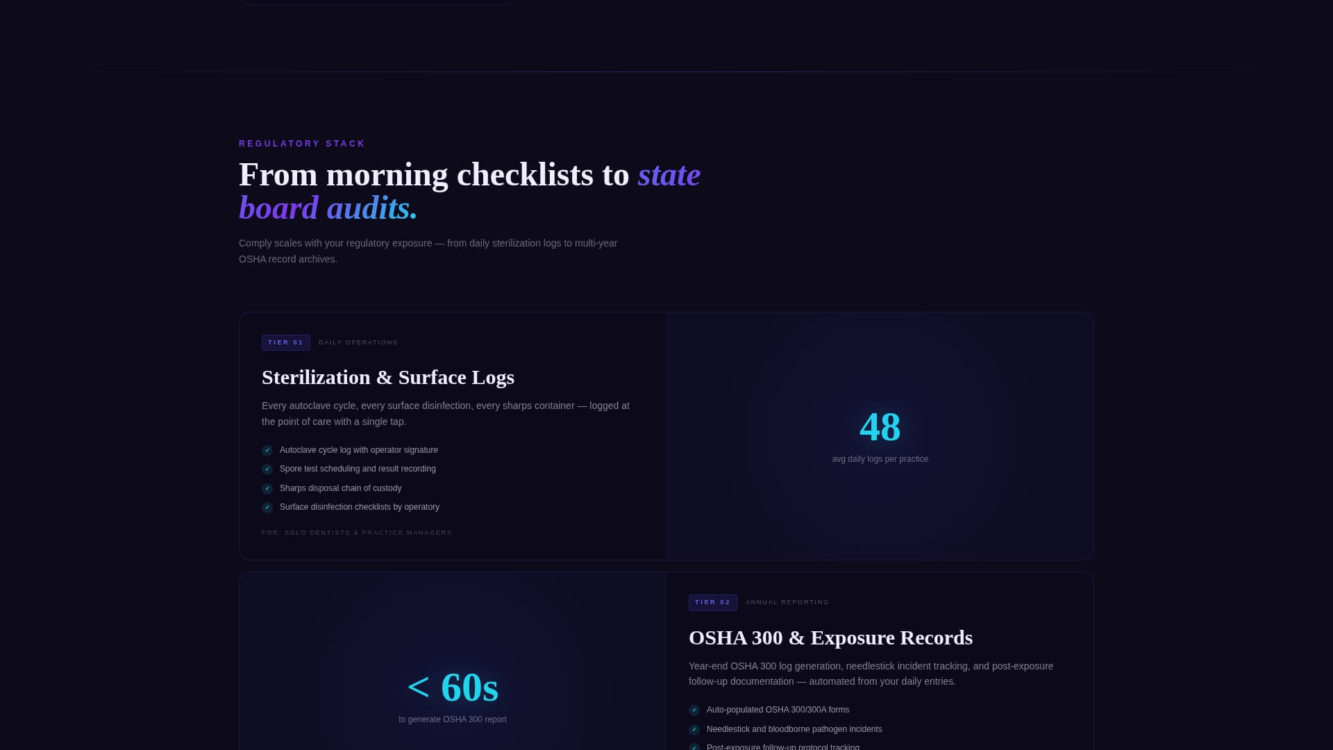 Comply - Powerful Dental Safety Landing Page Template