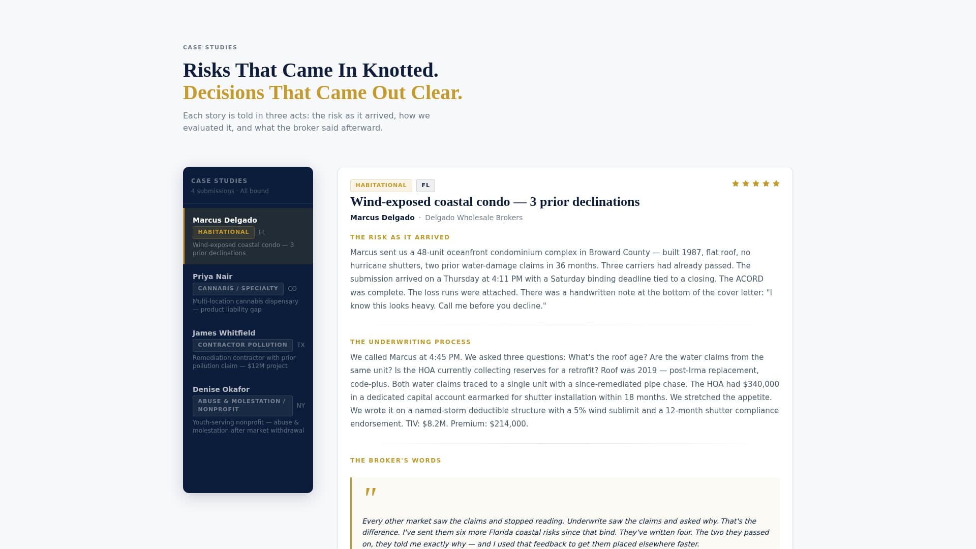 Underwriter Reviews Website Template
