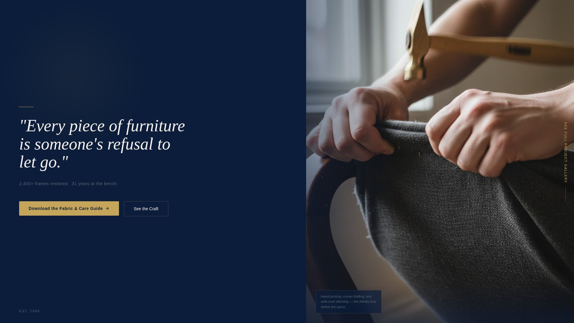 Upholsterer Business Professional Website Template