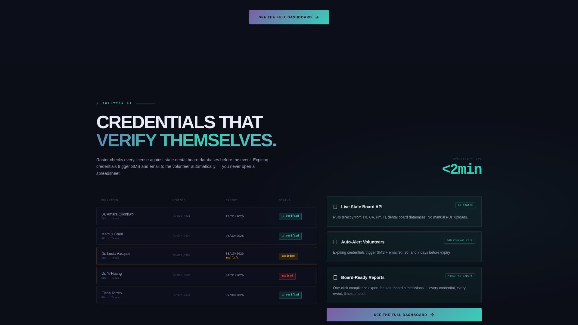 Roster - Intelligent Dentalscheduling Landing Page Template