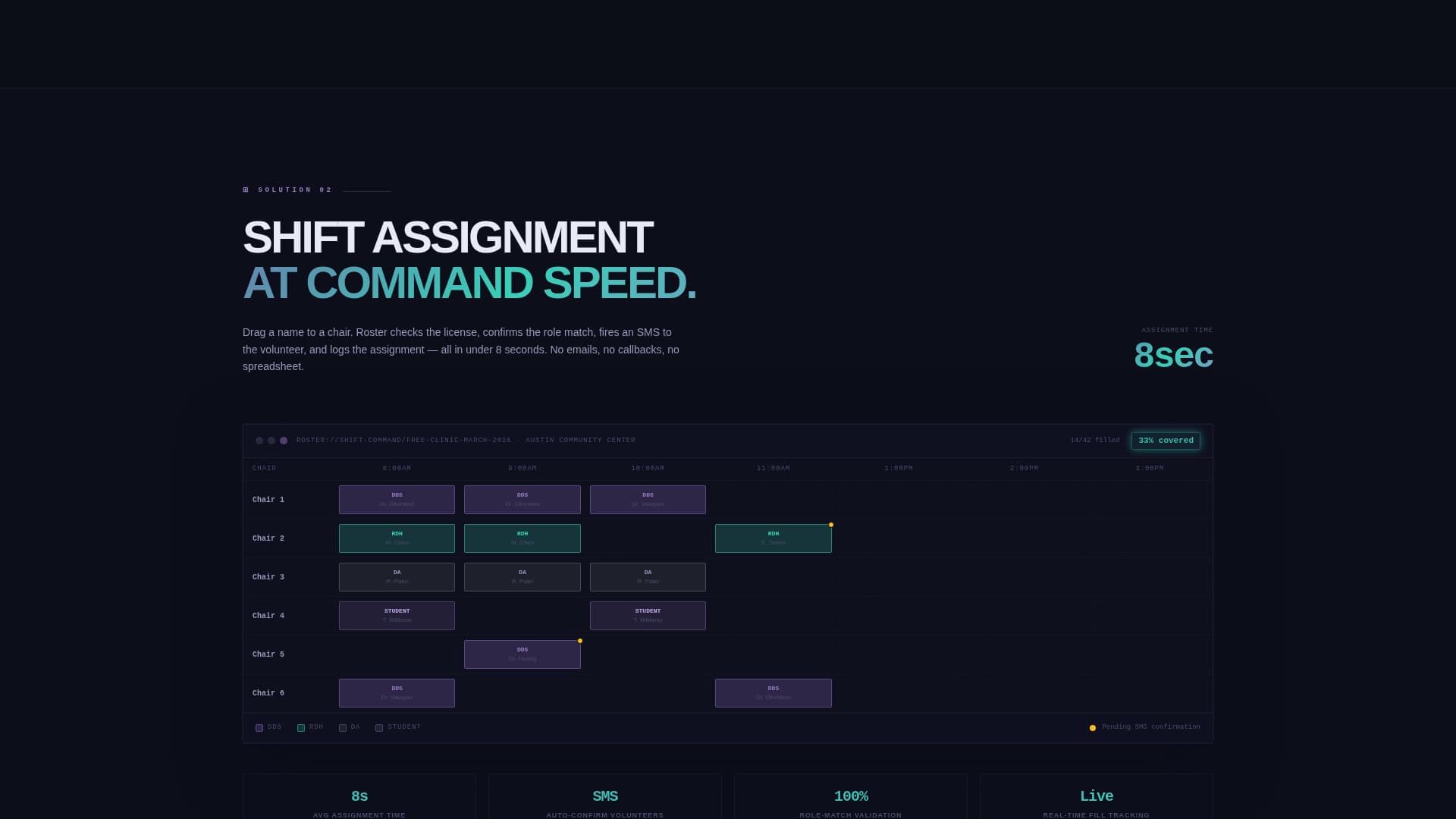 Roster - Intelligent Dentalscheduling Landing Page Template