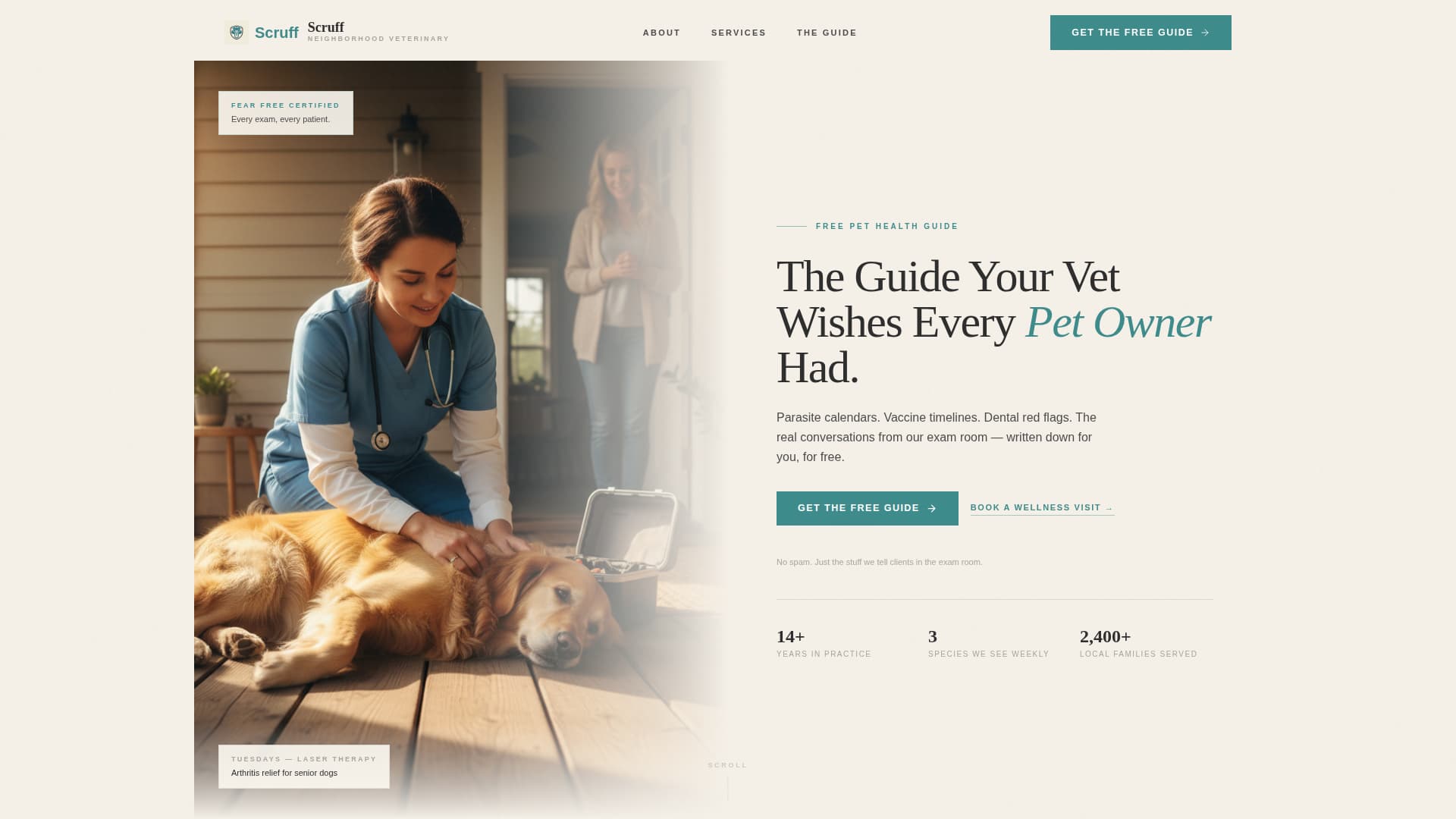Veterinary Clinic Marketing Education Website Template