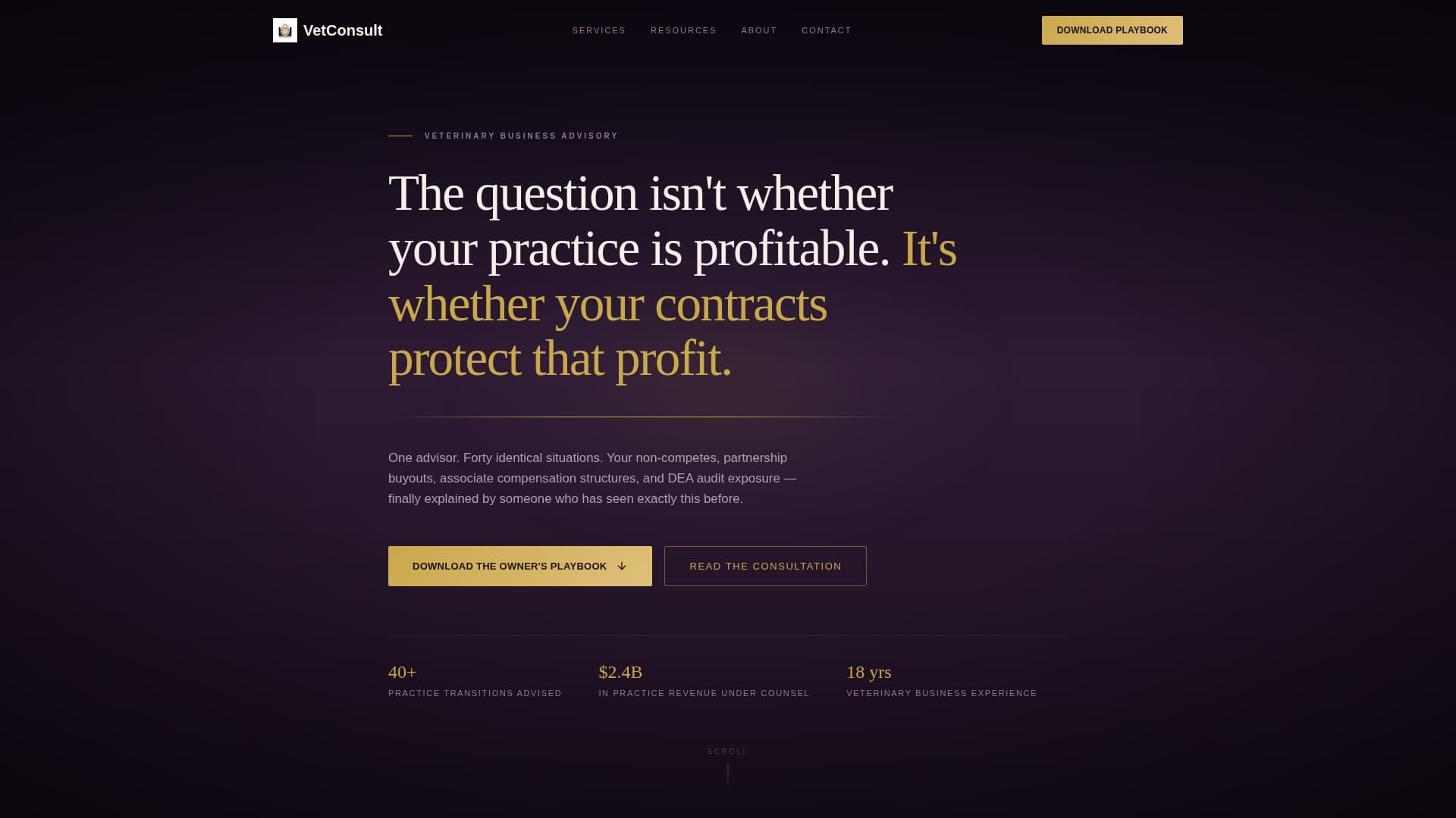 Veterinary Consulting FAQ Website Template