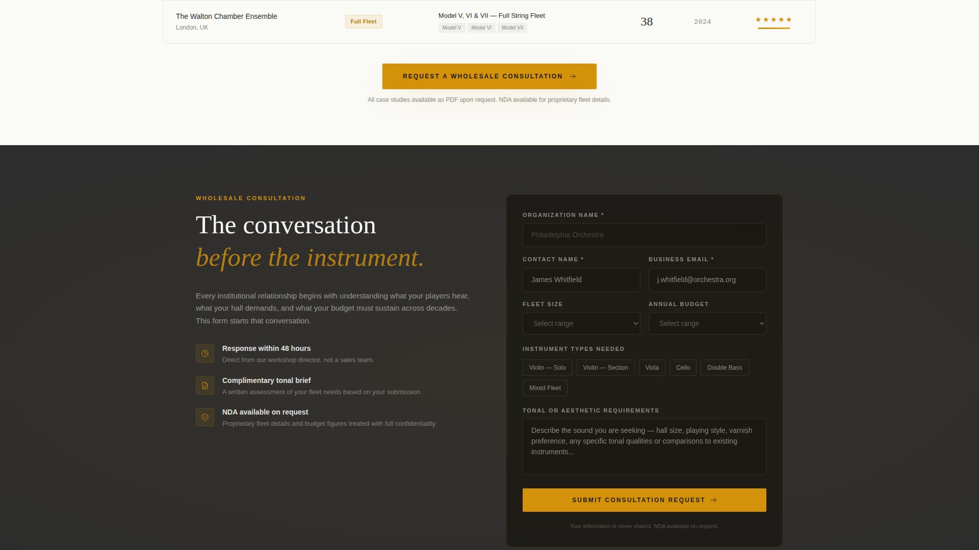 Violin Maker (Luthier) Business Reviews Website Template
