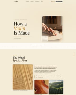 Luthier — Expert Stringed Instrument Craftsmanship Landing Page Template