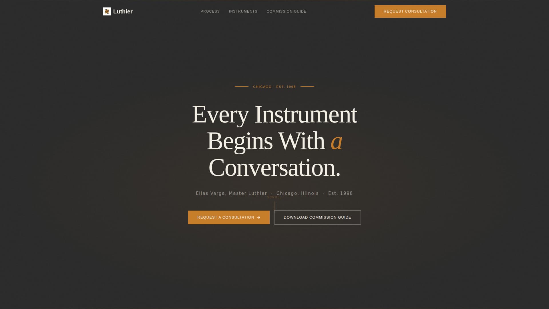 Violin Maker (Luthier) Business Professional Website Template