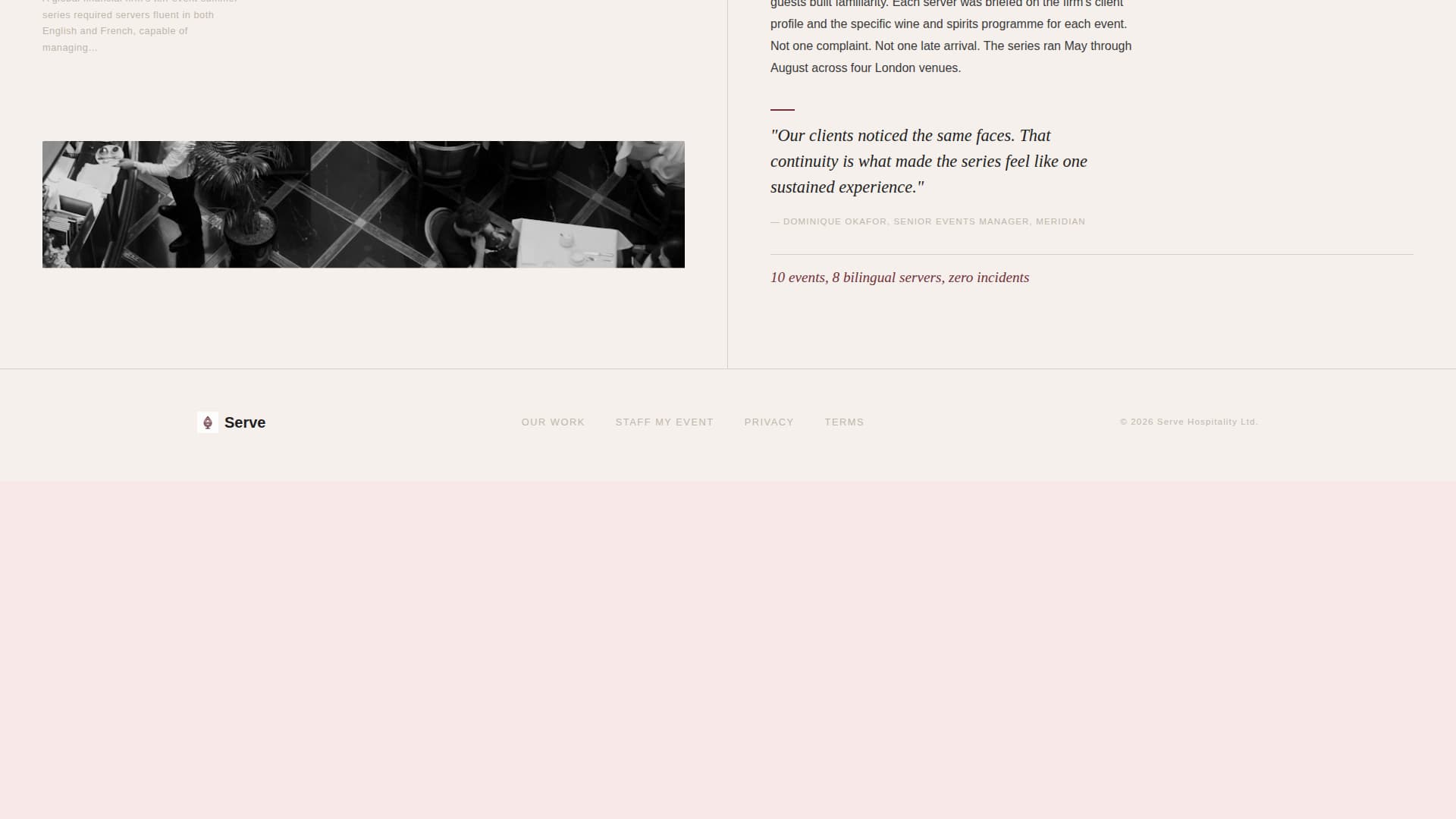 Waiter & Server Portfolio Website Template