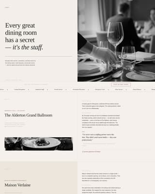Waiter & Server Portfolio Website Template