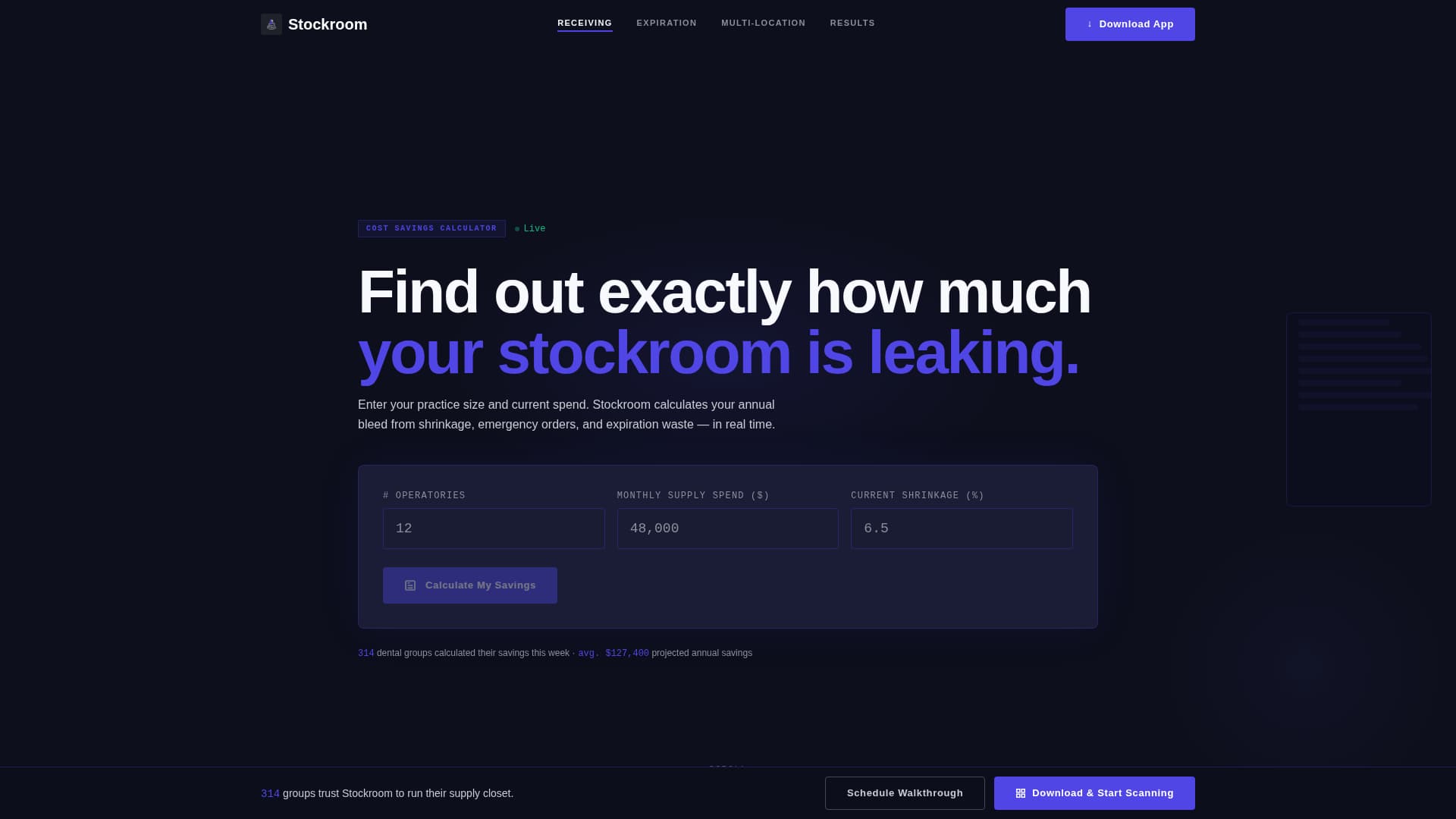 Stockroom - Precision Dental Landing Page Template