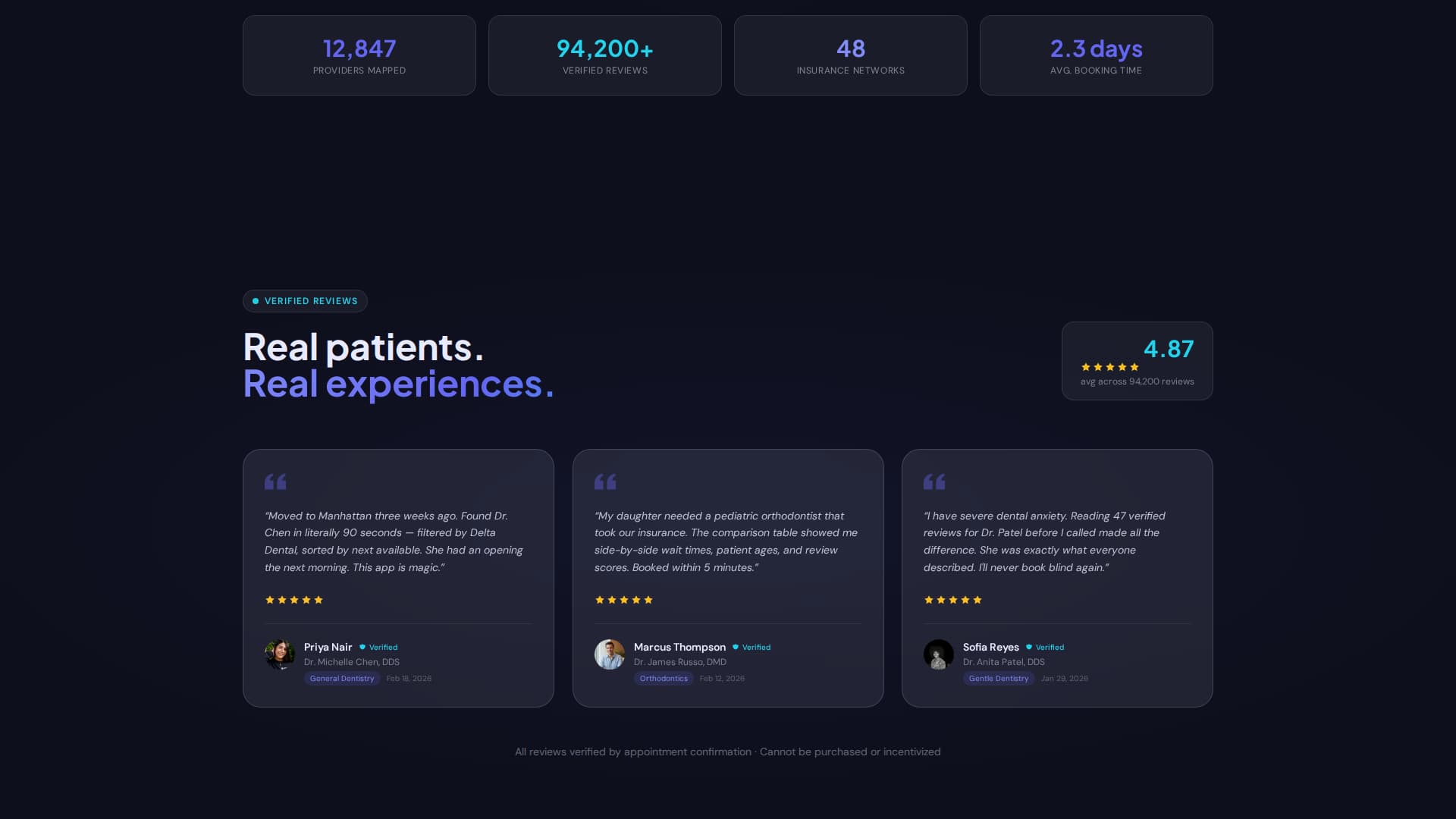 Finder - Illuminated Dentist Landing Page Template