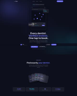 Finder - Illuminated Dentist Landing Page Template