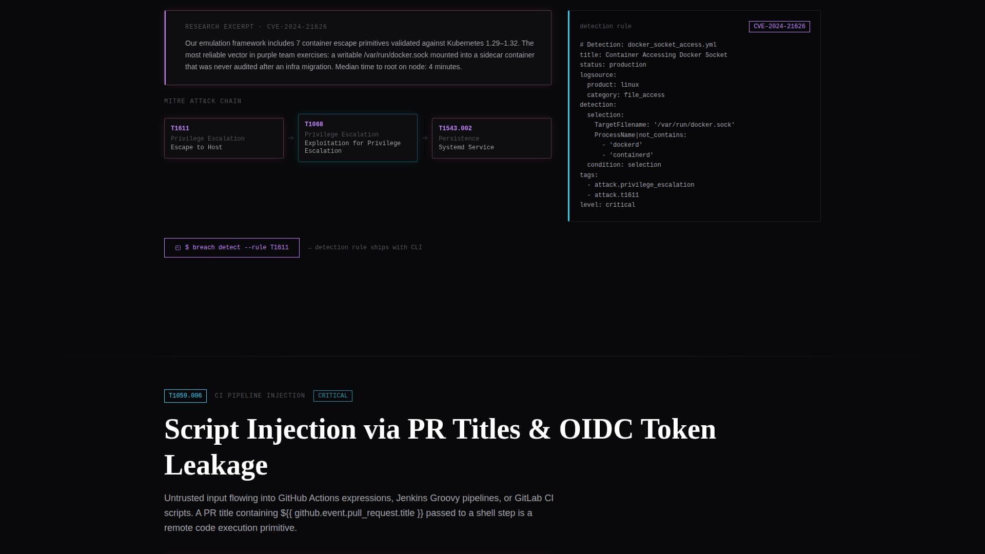 Breach - Ruthless DevSecOps Landing Page Template