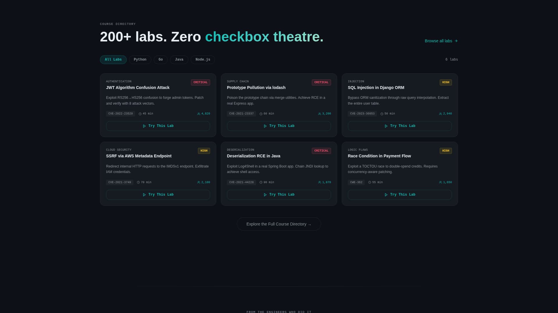 Certify - Hands-On DevSecOps Landing Page Template
