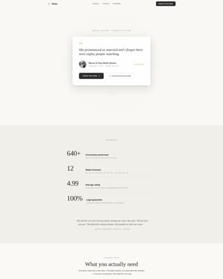 Wedding Officiant Specialist Booking Website Template