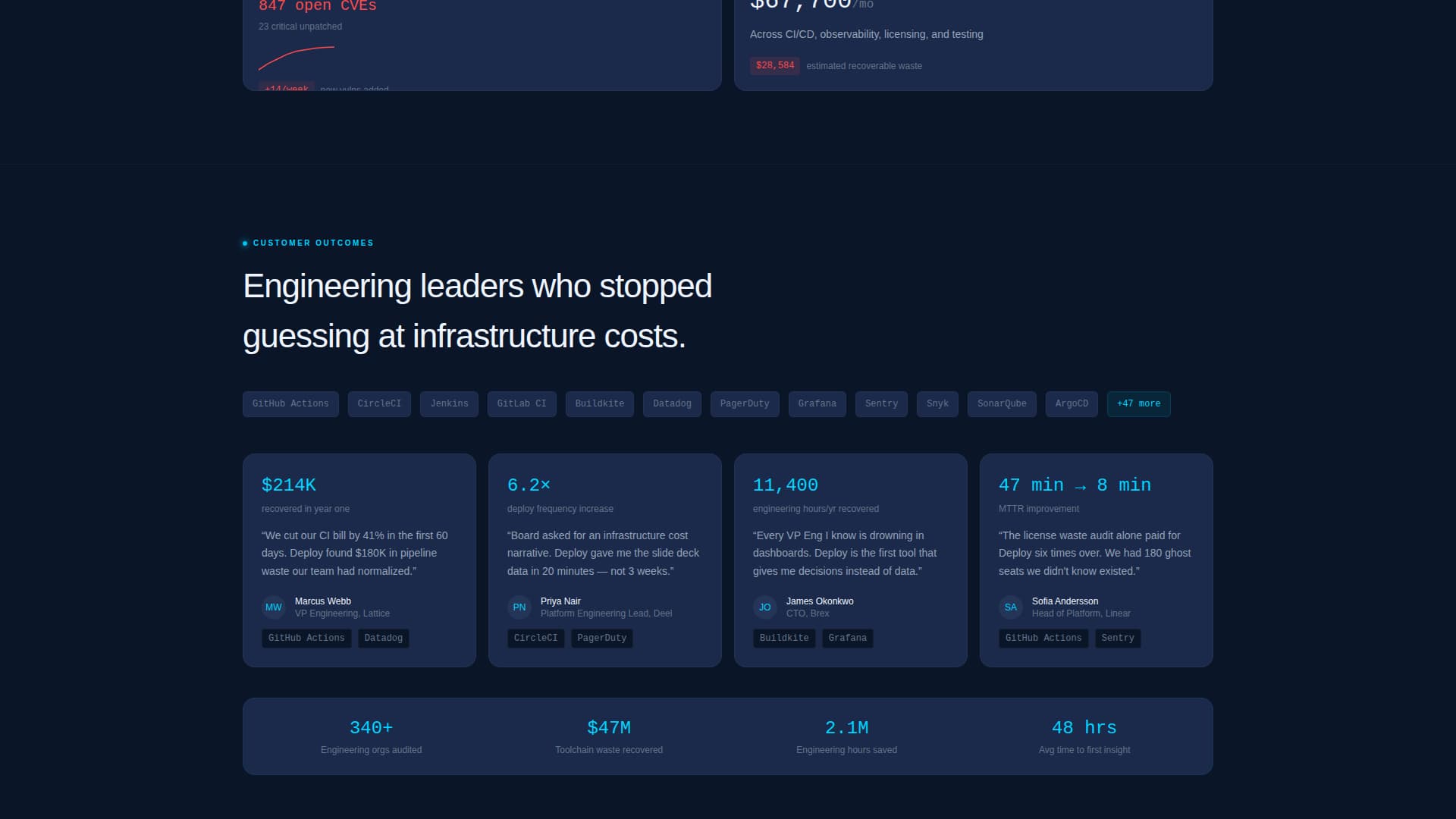 Vault — DevTools Integration Landing Page Template