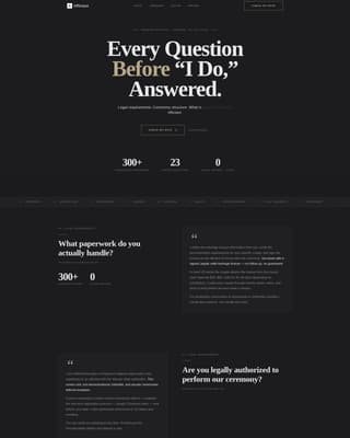Wedding Officiant FAQ Website Template