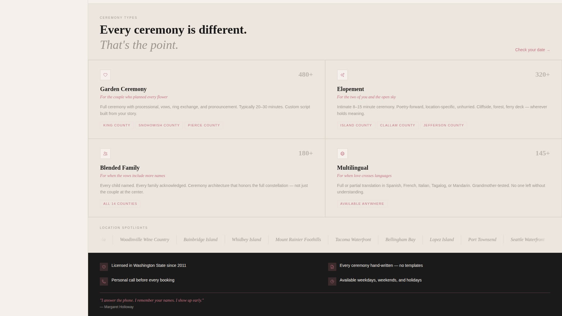 Officiant — Premium Wedding Ceremony Landing Page Template