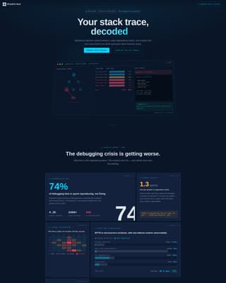 Stacktrace - Powerful Devtools Landing Page Template