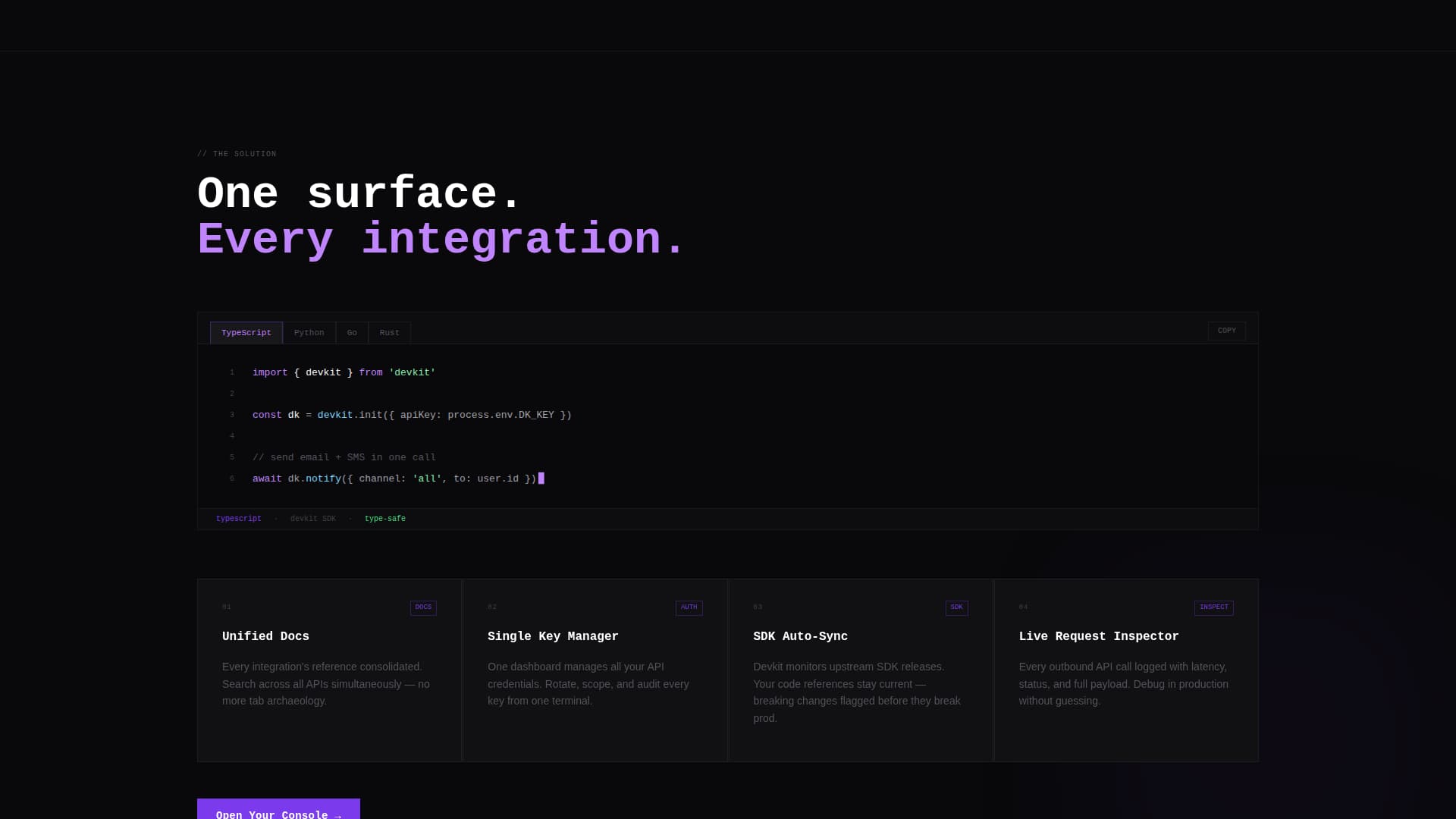 Developer - Modern Hub Landing Page Template