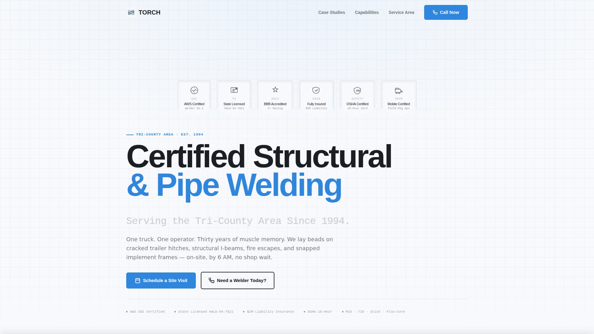 Welder Booking Website Template