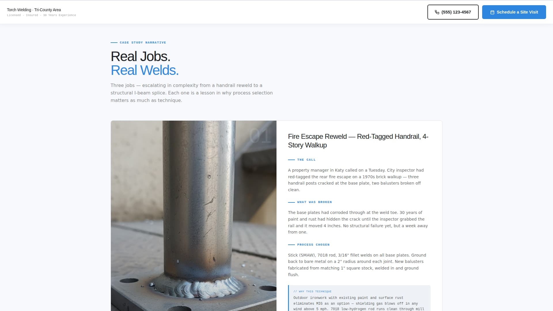 Welder Booking Website Template