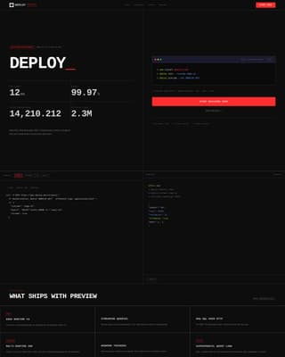 Deploy - Brutalist Developer Landing Page Template