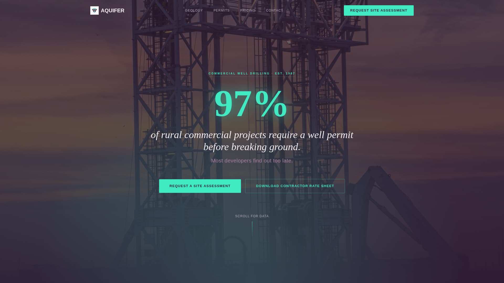 Aquifer — Credible Well Drilling Landing Page Template