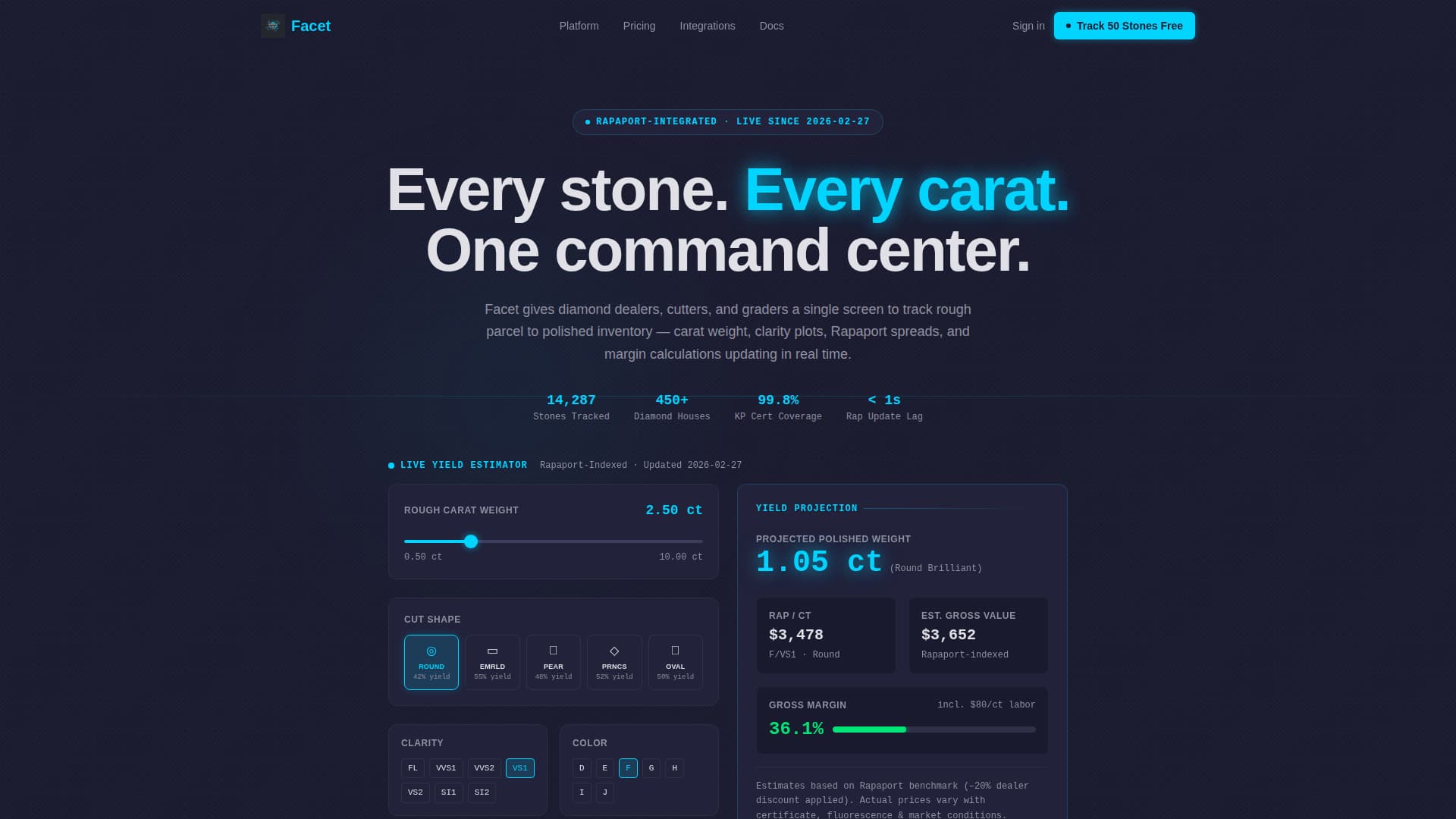 Radiant — Premium Diamond Landing Page Template