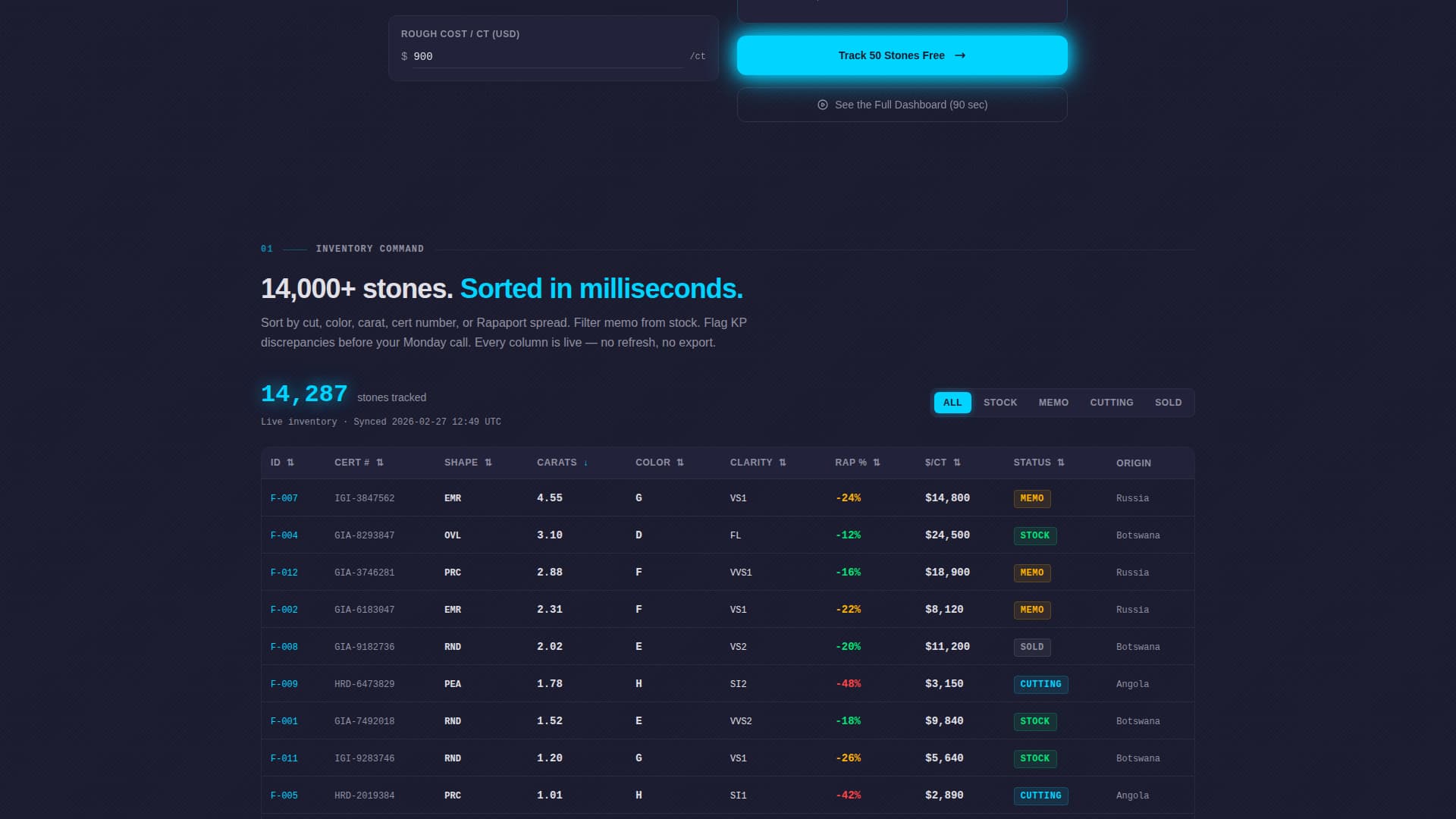 Radiant — Premium Diamond Landing Page Template
