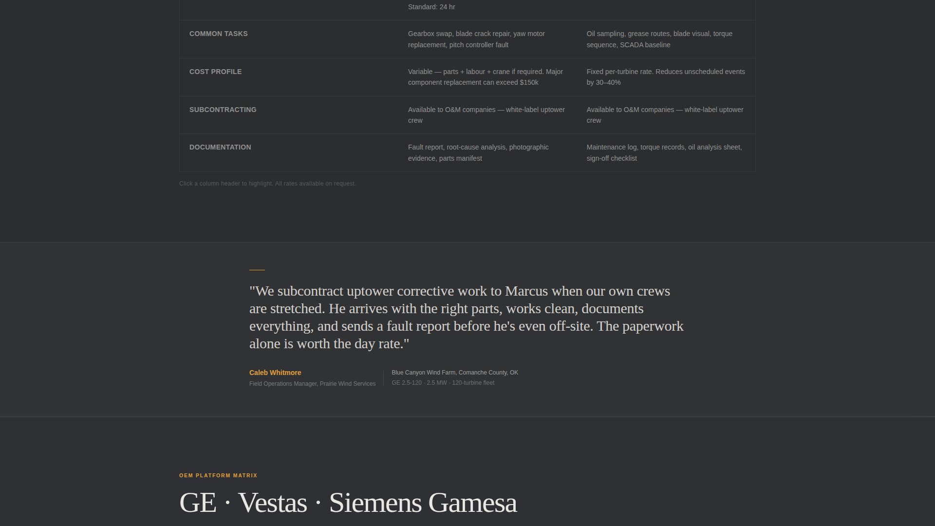 Wind Turbine Technician Business Maintenance Website Template