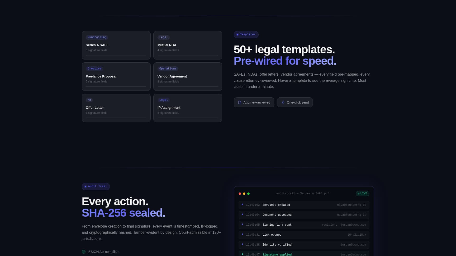 Sign - Frictionless Signature Landing Page Template