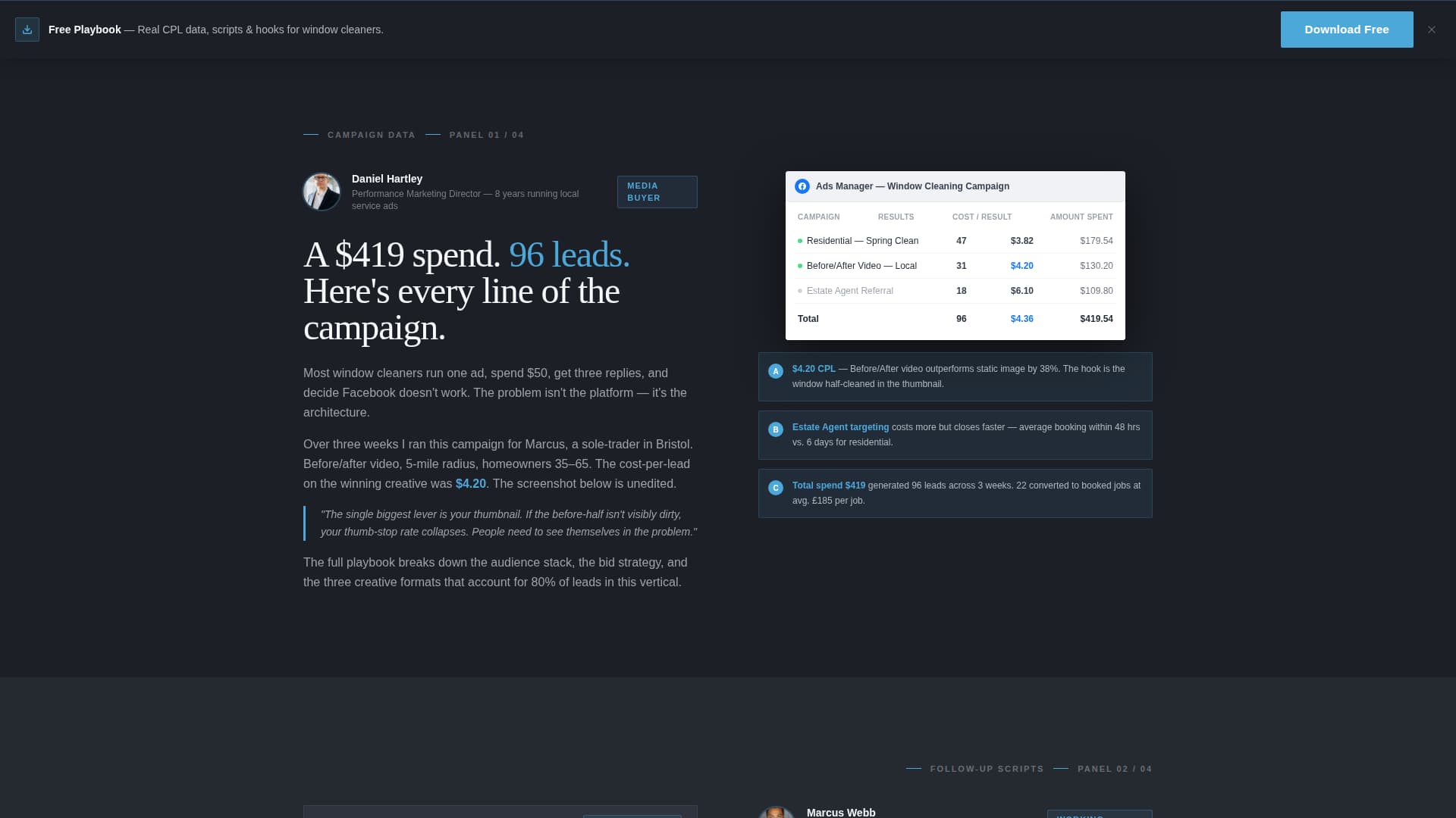 Window Cleaner Marketing Blog Website Template
