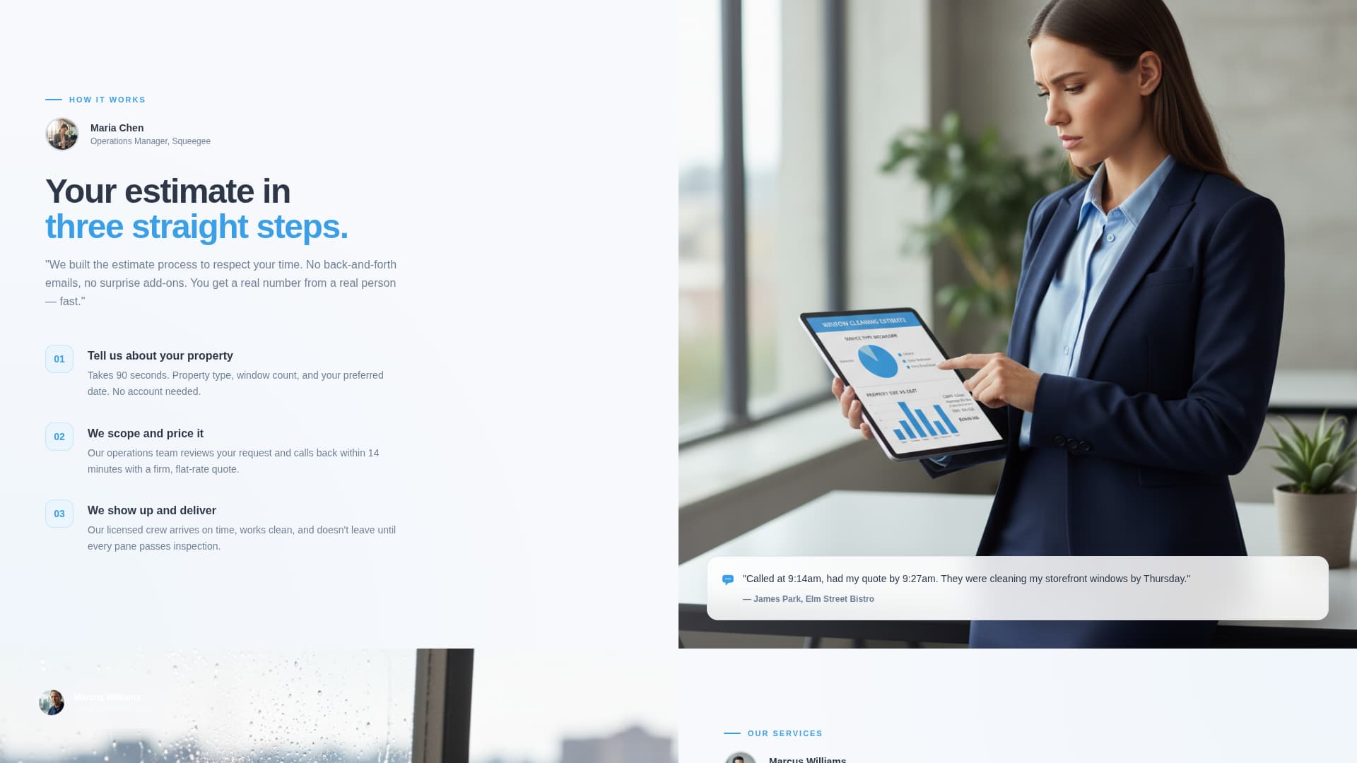 Window Cleaner Marketing Booking Website Template